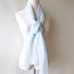 *淡水顏色×天藍*柔軟的絲巾披肩 第4張的照片