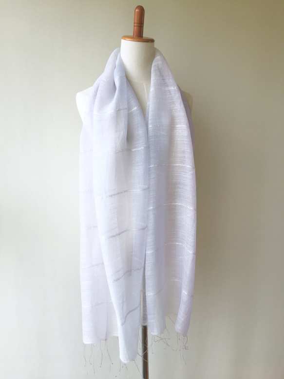 *薄靛藍色×AwaFujiiro *柔軟的絲巾披肩 第3張的照片