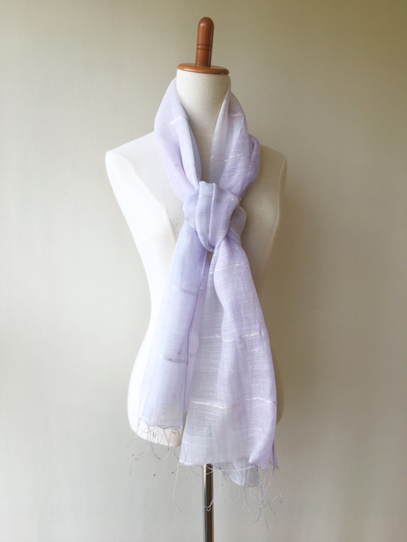 *薄靛藍色×AwaFujiiro *柔軟的絲巾披肩 第4張的照片