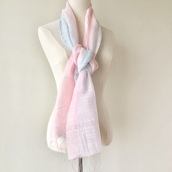 *淺粉色×淡水*柔軟的絲綢披肩 第4張的照片