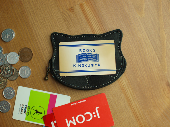 猫モチーフの本革コイン＆カードケース / tama -brown- 7枚目の画像