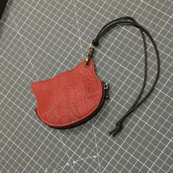 猫モチーフの本革コイン＆カードケース / tama -green- 8枚目の画像