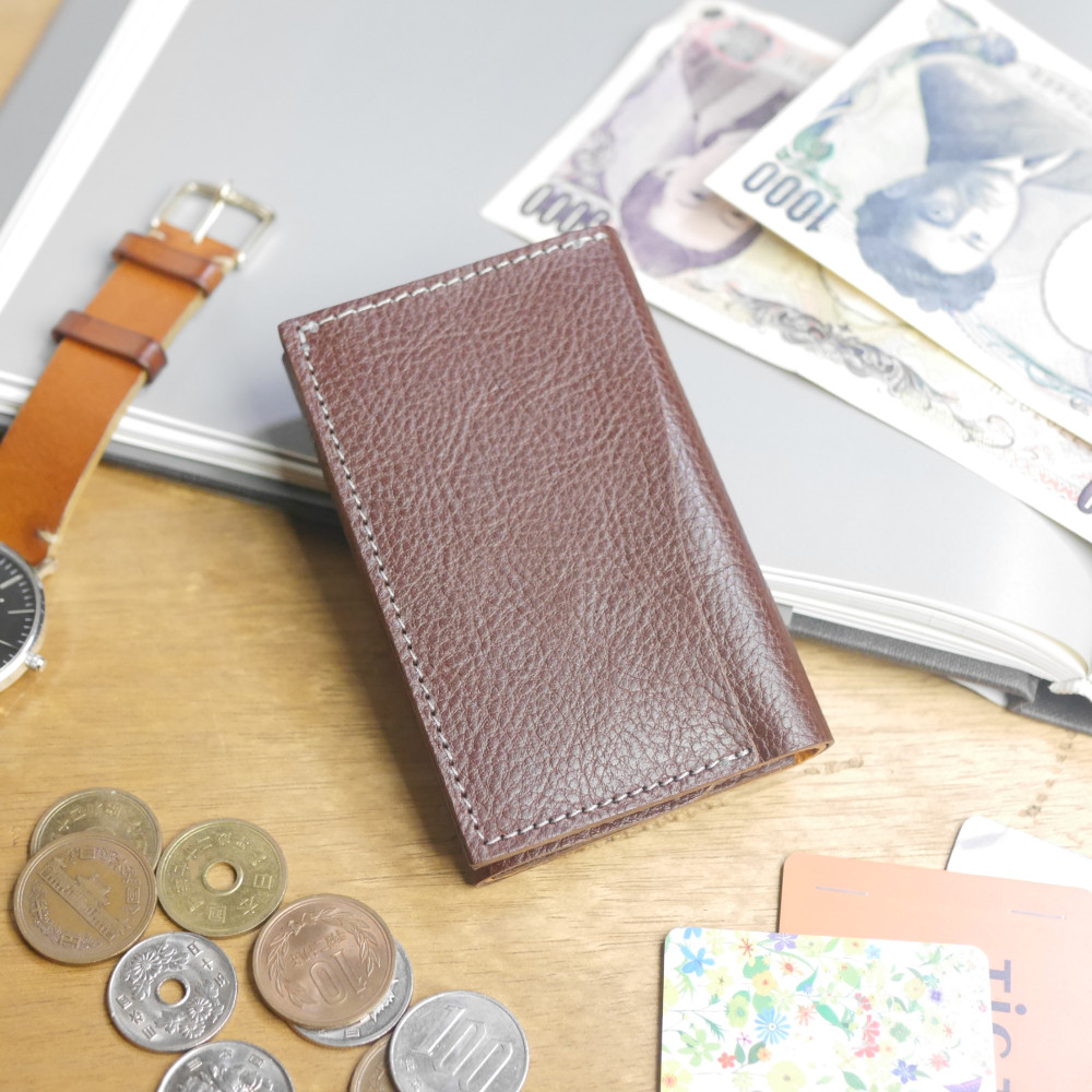 本革カードケースサイズウォレット / Wicklow -ブラウン-