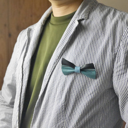 【送料無料】本革の端切れからできたリボンブローチ / Re:born (ランダム３個１セット-ダーク系/シンプル系-) 7枚目の画像