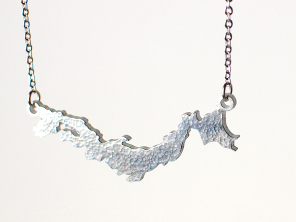 【自作】デザインネックレス 象【現品限り】 日本列島デザインネックレス Japan -hammering- ネックレス