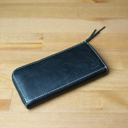 新作品 黒 ブラック 長財布 本革 ブライドルレザー メンズ ヌメ革