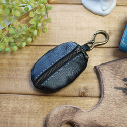 コーヒー豆形状のカラビナ付きコインケース / mame -black- 小銭入れ