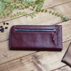 本革の薄型Ｌ型ファスナー財布 / style -winered- 2枚目の画像