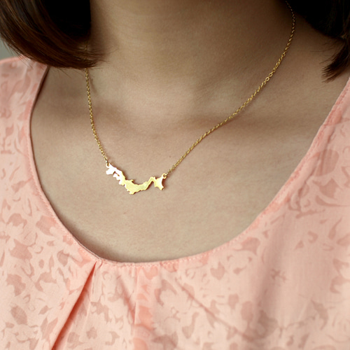 日本　JAPAN ネックレス 日本列島デザインネックレス Japan small -gold- ネックレス