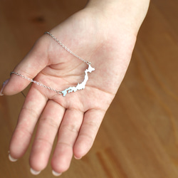 日本列島デザインネックレス Japan small -silver- 2枚目の画像