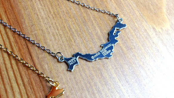 日本列島デザインネックレス Japan small -silver- 3枚目の画像