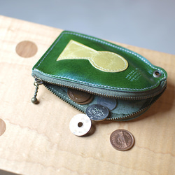 前方後円墳デザインのコイン＆カードケース / Kofun -green- 2枚目の画像