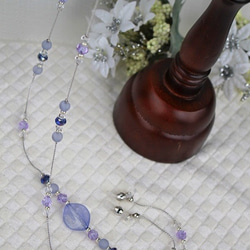 ブルーのみ！ヴィトライユ風ポニーフック⋆*✩ライトパープル ポニーフック（ヘアアクセ）◇USAハンドメイドグラス ”ブルー