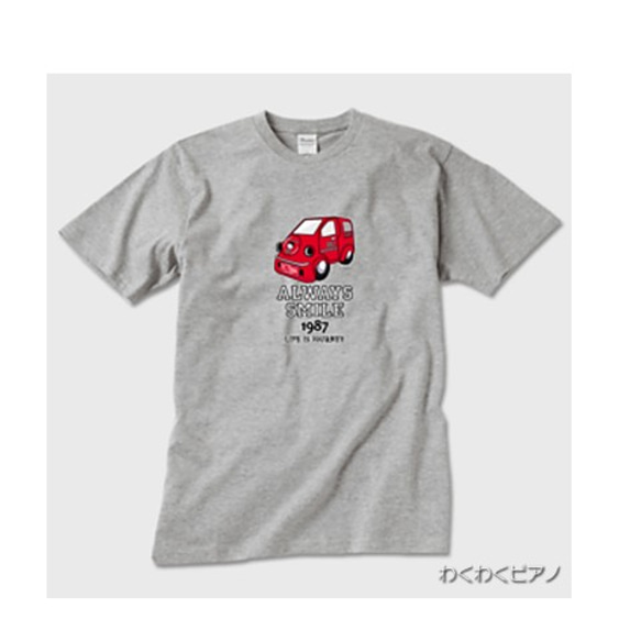 【受注生産品】ハワイナンバー赤い車のTシャツ_S~Lサイズ（グレー） 1枚目の画像