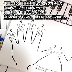 子供用サイズ♪指番号付ゆびのトレーニング用指輪(右手赤・左手水色） 2枚目の画像