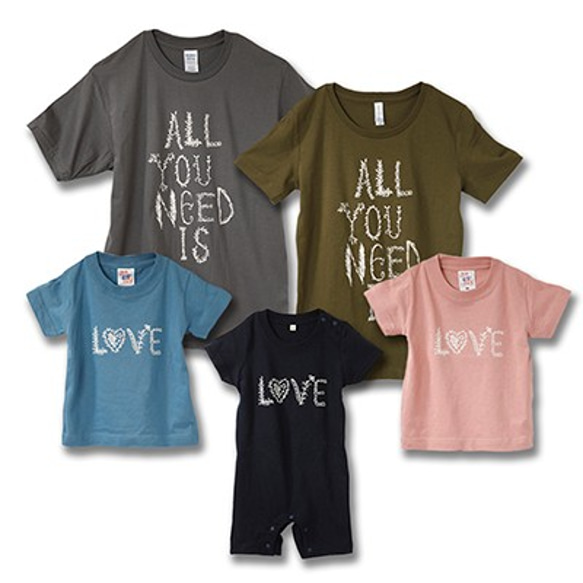 【パパ用】親子お揃い半袖Tシャツ「All You Need Is Love」リンクコーデ 4枚目の画像