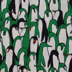 【セール品】密なペンギン柄プリント トートバック  綿１００％ 5枚目の画像