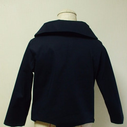 【生産終了】大きなショールカラーのジャケット(裏地無し)８～９分丈袖　着丈短め　Ｍ～Ｌサイズ　濃紺色 受注生産 5枚目の画像