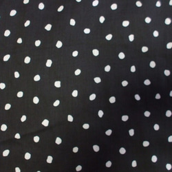 【在庫無し】まだらな水玉柄 スタンドカラーフレンチスリーブシャツワンピース Ⅿ～Lサイズ  綿 黒色 受注生産 10枚目の画像