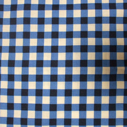 ブルー系ギンガムチェック柄丸衿８分丈袖チュニック M~Lサイズ 5枚目の画像