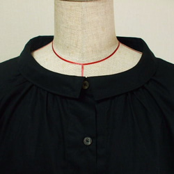 【在庫無し】小さいショールカラーのブラウス 着丈６５ｃｍ M~Lサイズ 黒 受注生産 2枚目の画像