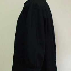 【在庫無し】小さいショールカラーのブラウス 着丈６５ｃｍ M~Lサイズ 黒 受注生産 3枚目の画像