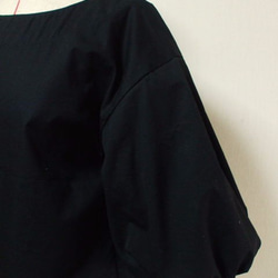 ラウンドネック バルーン５分丈袖プルオーバー M~Ｌサイズ 黒 受注生産 3枚目の画像