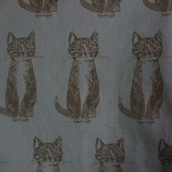 【セール品】ネコ柄プリント トートバック 青系グレー色 綿１００％ 4枚目の画像
