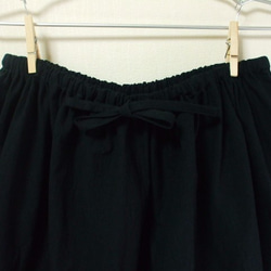 黒 シワ加工 ロングスカート風ガウチョパンツ Ｍ～ＬＬサイズ  受注生産 2枚目の画像