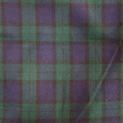 【セール品】ウール混 裾ダブル折りフルレングスワイドパンツ(身長160ｃｍの方) Ｍ～Ｌサイズ 緑地×紺柄 7枚目の画像