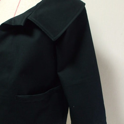 大きなショールカラーのジャケット７分丈袖　Ｍ～Ｌサイズ　黒 4枚目の画像