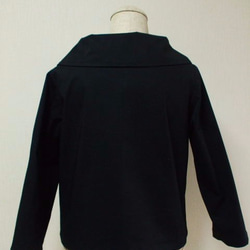 大きなショールカラーのジャケット７分丈袖　Ｍ～Ｌサイズ　黒 5枚目の画像