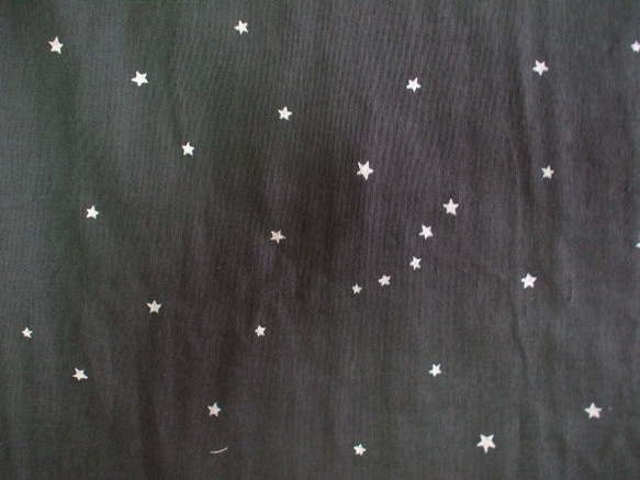 星柄 ラウンドネックバルーン8分丈袖プルオーバー M~LＬサイズ 黒 ダブルガーゼ素材 受注生産 7枚目の画像