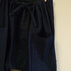 サルエルパンツ ８オンスデニム 濃いめの紺色  綿１００％ Ｍ～Ｌサイズ 受注生産 3枚目の画像
