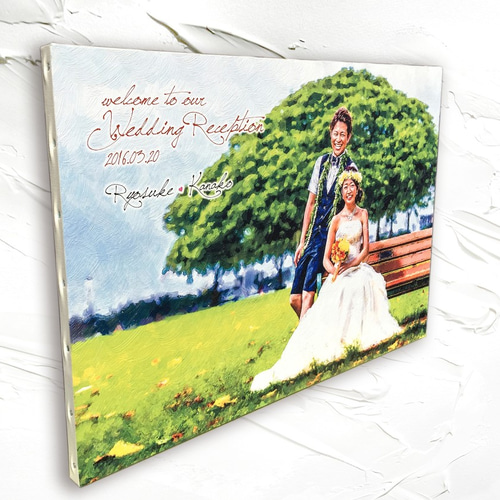 アクリル画　ウエルカムボード  キャンバス 最短翌日発送 ウェルカムボード 高画質化＆完成データ無料