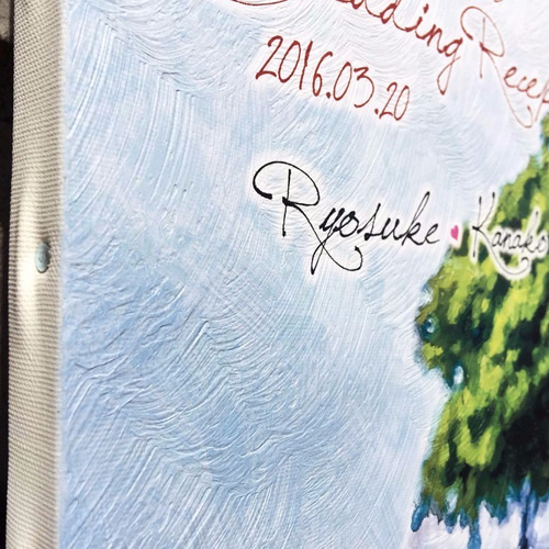 送料無料！【ウェルカムボード】油絵風キャンバスプリント《F4サイズ  