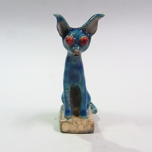 ◇『ネコポタミア文明 こうもり顔の猫像』 魔界のおみやげ屋