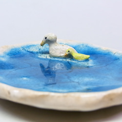 ◇『アヒルの親子の小皿』 atelier_juni 陶芸細工 3枚目の画像