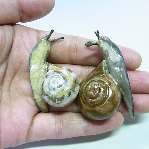 ◇『かたつむり 2匹セット』 atelier_juni 陶芸細工 その他置物 魔界の