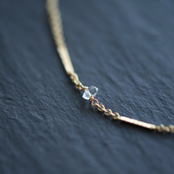 gemstone NY産ハーキマーダイヤモンドのひと粒ネックレス 2枚目の画像