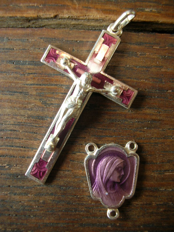 復古念珠配件設置紫 第2張的照片