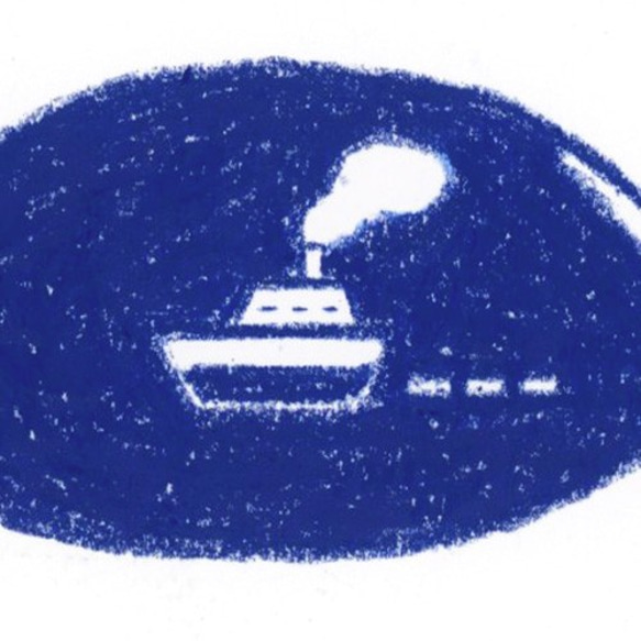 フレーム付き原画「カップに浮かぶ船」 3枚目の画像