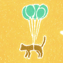 フレーム付き原画「猫の空旅」 3枚目の画像