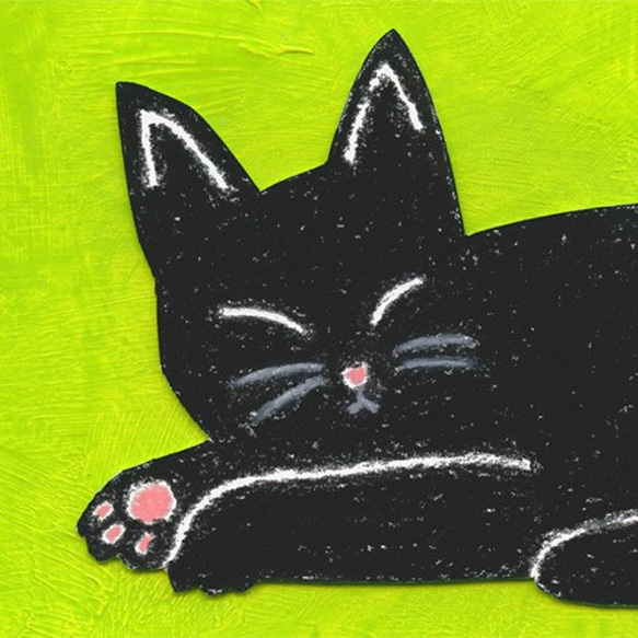 フレーム付き原画「くろねこ」 3枚目の画像