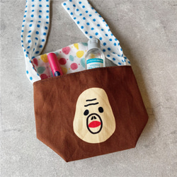 【文字オーダーOK!】温泉おさるのころりんポーチ(赤丸) 5枚目の画像