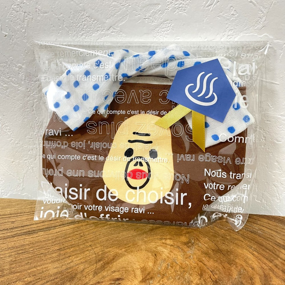 【文字オーダーOK!】温泉おさるのころりんポーチ(赤丸) 8枚目の画像