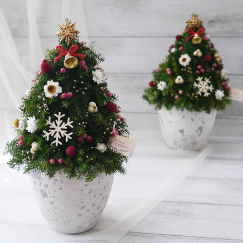 Creema限定～プリザーブドフラワー＆ドライフラワーのクリスマスツリー