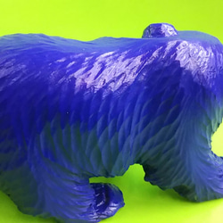 熊の木彫り　魔改造　青色（ブルー）　オーダーメイドも可能です。 4枚目の画像