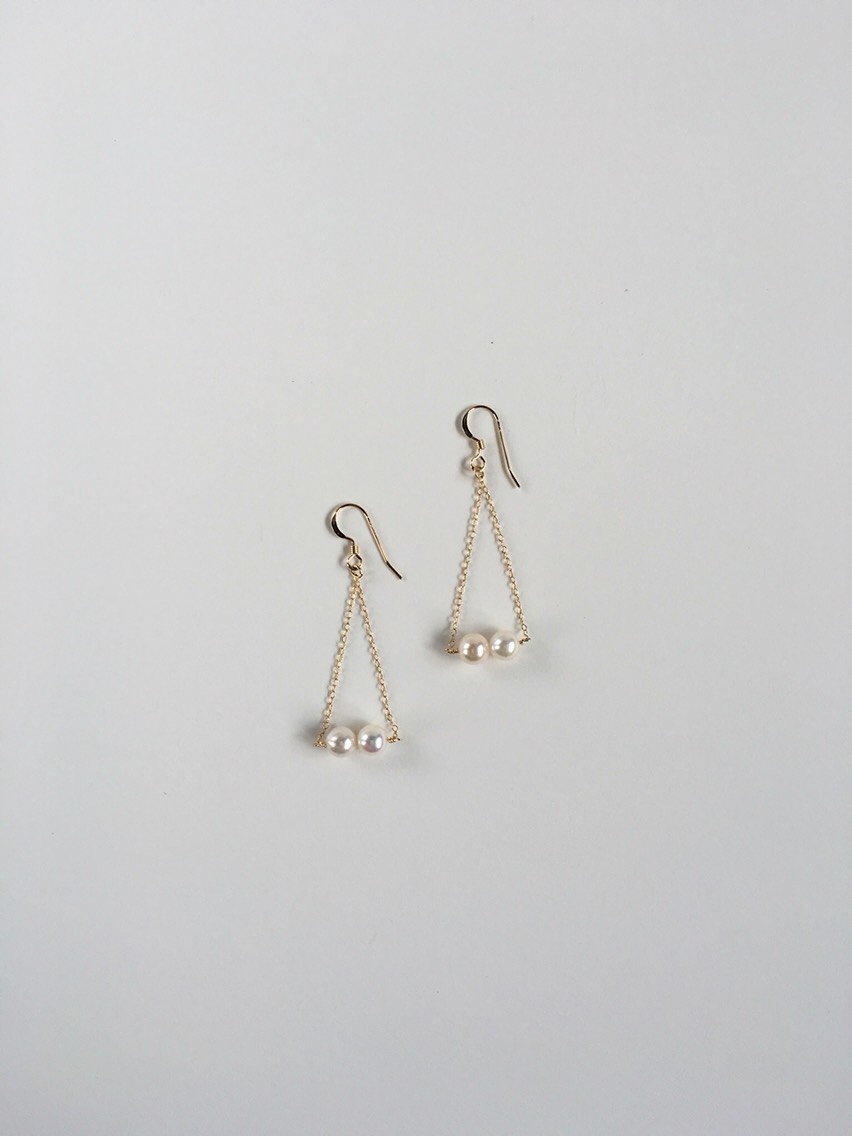 パール2粒 ブランコピアス