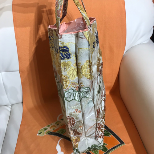 丸帯リメイク高級手提げバッグ小型NO.305 トートバッグ 着物Re-Birth